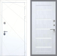 Входная металлическая Дверь Рекс (REX) 13 Силк Сноу СБ-14 стекло белое Сандал белый