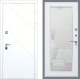 Входная металлическая Дверь Рекс (REX) 13 Силк Сноу Зеркало Пастораль Белый ясень
