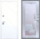 Входная металлическая Дверь Рекс (REX) 13 Силк Сноу Зеркало Пастораль Сандал белый