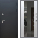 Входная металлическая Дверь Рекс (REX) 5 Черный Муар СБ-16 Зеркало Белый ясень