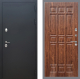 Входная металлическая Дверь Рекс (REX) 5 Черный Муар FL-33 орех тисненый