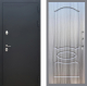 Входная металлическая Дверь Рекс (REX) 5 Черный Муар FL-128 Сандал грей