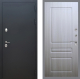 Входная металлическая Дверь Рекс (REX) 5 Черный Муар FL-243 Сандал белый