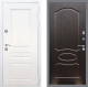 Входная металлическая Дверь Рекс (REX) Премиум-н Силк Сноу FL-128 Венге светлый