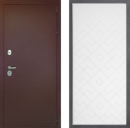 Дверь Дверной континент Рубикон Медь Дизайн ФЛ-Тиффани Белый софт 860х2050 мм