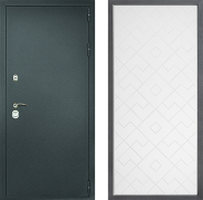 Дверь Дверной континент Рубикон Серебро Дизайн ФЛ-Тиффани Белый софт 860х2050 мм