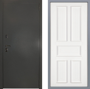 Дверь Заводские двери Эталон 3к антик серебро Уругвай Белый софт 860х2050 мм