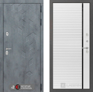 Дверь Лабиринт (LABIRINT) Бетон 22 Белый софт 860х2050 мм
