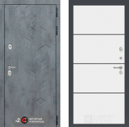 Дверь Лабиринт (LABIRINT) Бетон 25 Белый софт 960х2050 мм