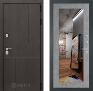 Дверь Лабиринт (LABIRINT) Urban Зеркало 18 Бетон светлый 960х2050 мм