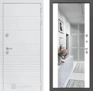 Дверь Лабиринт (LABIRINT) Трендо Зеркало Максимум Белый софт 860х2050 мм