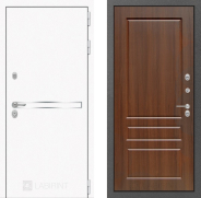 Дверь Лабиринт (LABIRINT) Лайн White 03 Орех бренди 860х2050 мм