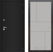 Дверь Лабиринт (LABIRINT) Classic шагрень черная 21 Грей софт 860х2050 мм