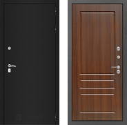 Дверь Лабиринт (LABIRINT) Classic шагрень черная 03 Орех бренди 860х2050 мм