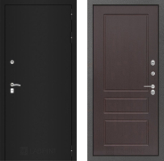 Дверь Лабиринт (LABIRINT) Classic шагрень черная 03 Орех премиум 860х2050 мм