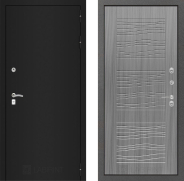 Дверь Лабиринт (LABIRINT) Classic шагрень черная 06 Сандал грей 860х2050 мм