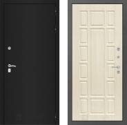 Дверь Лабиринт (LABIRINT) Classic шагрень черная 12 Беленый дуб 860х2050 мм