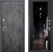 Дверь Лабиринт (LABIRINT) Лофт Зеркало Максимум с тонировкой Черный кварц 960х2050 мм