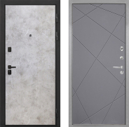 Дверь Интекрон (INTECRON) Профит Black Мрамор Светлый Лучи-М Графит софт 960х2050 мм