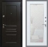 Дверь Рекс (REX) Премиум-Н Зеркало Пастораль Белый ясень 960х2050 мм