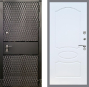 Дверь Рекс (REX) 15 Черный Кварц FL-128 Белый ясень